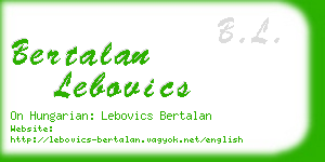 bertalan lebovics business card